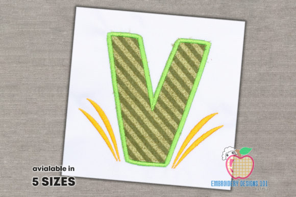 Letter A with Grass Applique: A Fresh Embroidery Detail for Boutique Sweatshirts