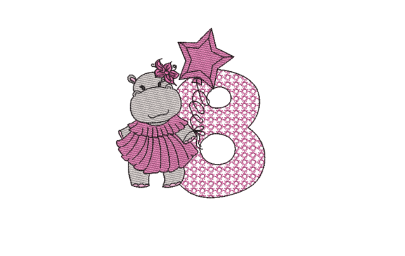 Number 8 Cute Hippo: A Designer’s Take on Birthday Sweatshirt Embellishment
