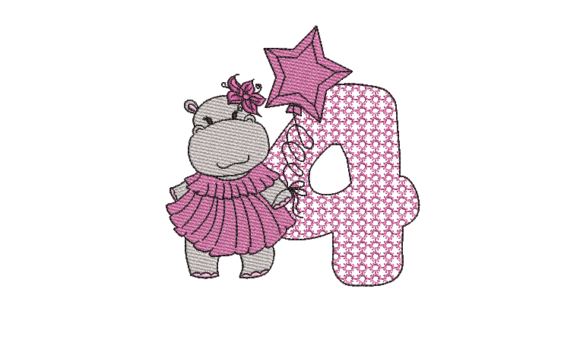 Number Four Cute Hippo Embroidery Review