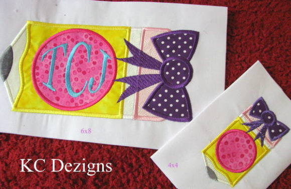 Pencil Monogram with Bow: A Charming Addition to Seasonal Embroidery