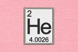Periodic Element 2 He Helium Applique: A Smart Science Statement