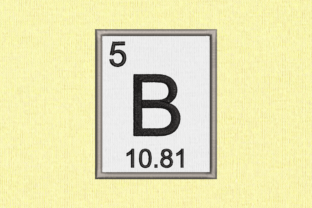 Periodic Element 5 B Boron Applique: A Smart Science Statement