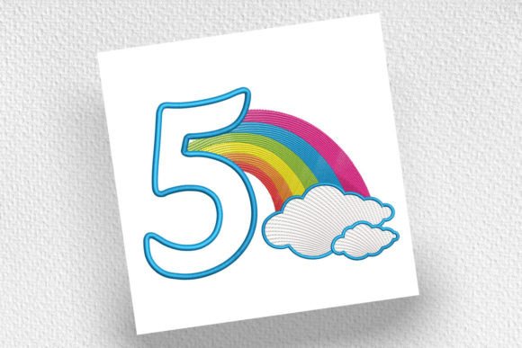 Rainbow Birthday Number Five Design Review